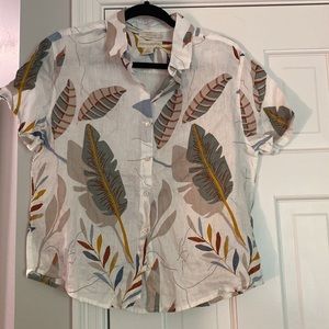 Cynthia Rowley linen short sleeve button down
